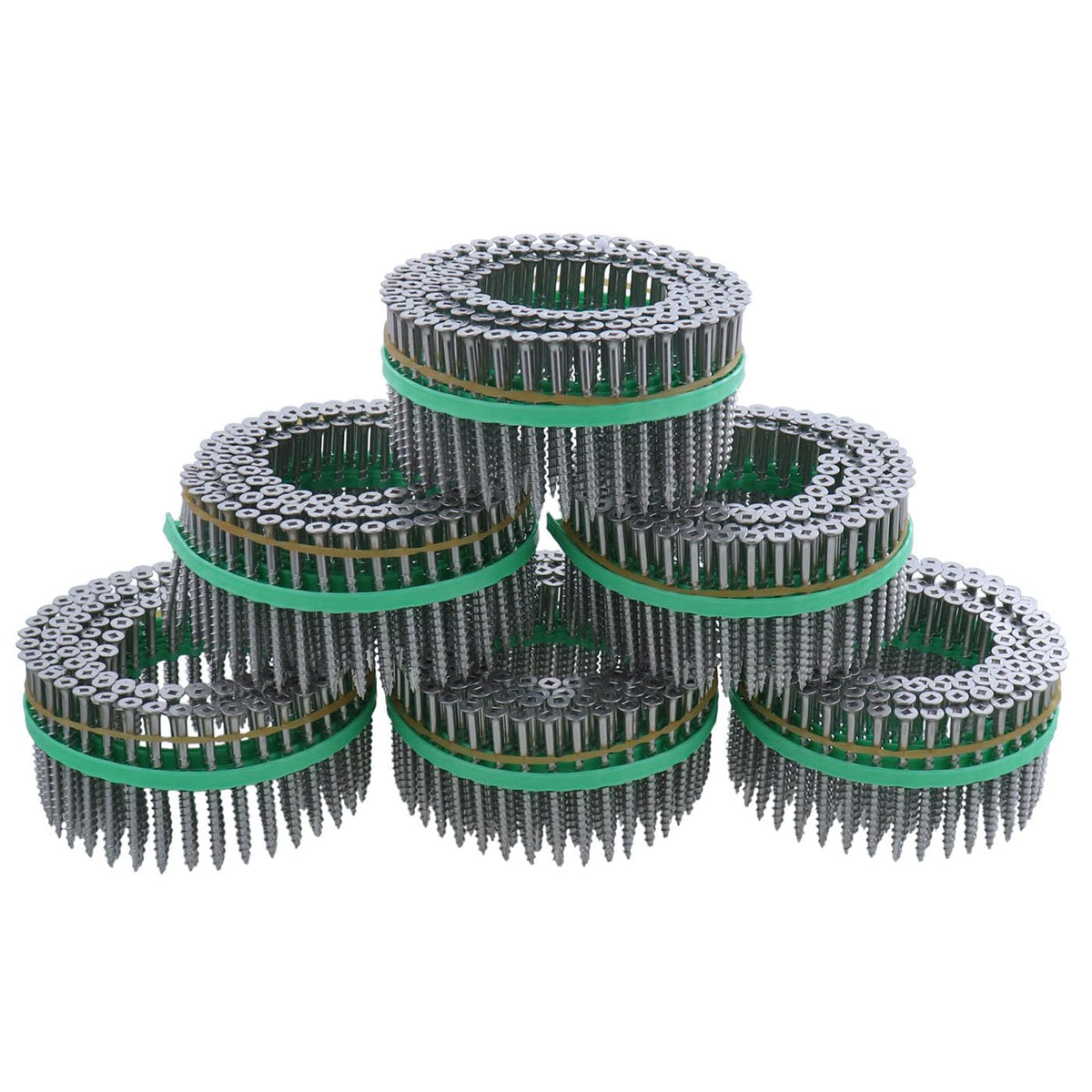 Muro #8 x 2-1/2' Twinfast Coarse Thread Bugle Head #2 Square Drive T17 Sharp Point Screw Tip, Stainless Steel (Type 305) Coating- Coil 1800 pc for Wood to Wood