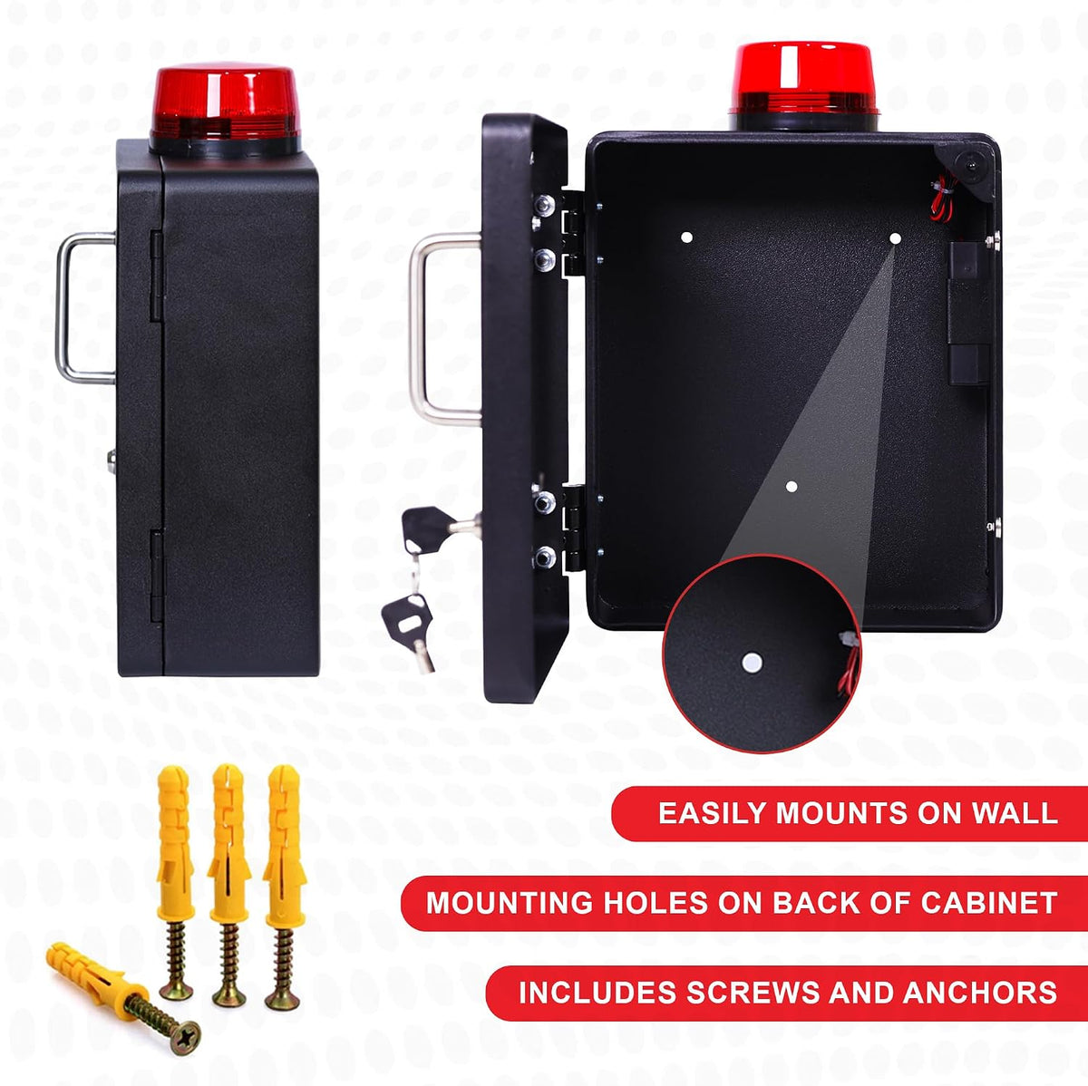 Bleeding Control Kit Emergency Wall Mount Cabinet | Fits Most Standard Bleeding Kits Including Stop the Bleed | Bleeding Kit not Included (Black)