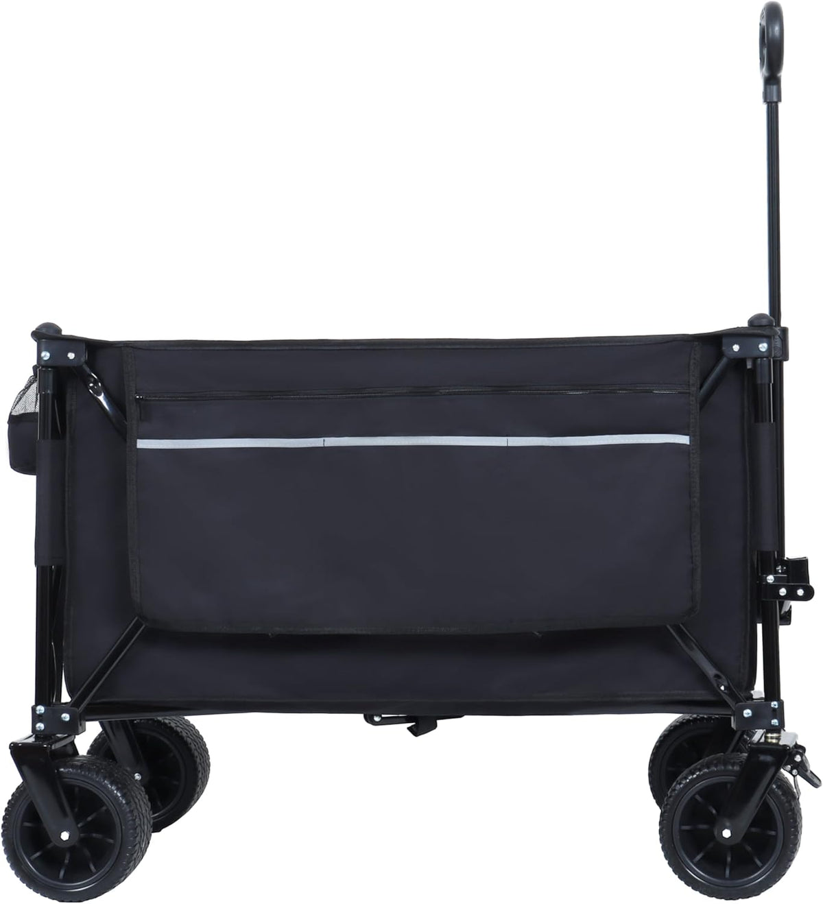 Foldable GCart with Heavy Duty Wheels 480lbs Load Capacity, Portable Utility Wagon for Camping, Sports, Groceries, Black