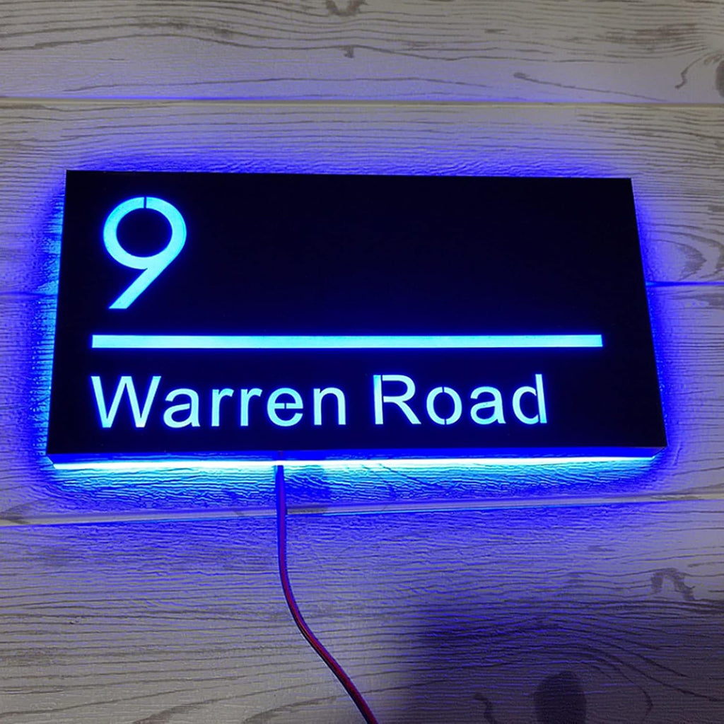 House Numbers, LED Lighted House Number Light, 3D Floating Stainless Steel LED Address Number Modern Look Large Scale House Number (24x12inch, Green)