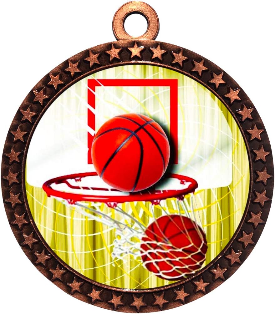 Express Medals 1 to 50 Packs Basketball Bronze Medal Trophy Award with Neck Ribbon STDD212-FCL411