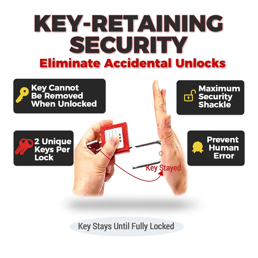 50 PCS Lockout Tagout Kit, OSHA Compliant Electrical Loto Kit, Safety Padlocks, Circuit Breaker Lockouts, Valve Lock, Hasp & Loto Tags, Industrial Safety Electrical & Mechanical