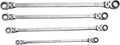 Mountain RF7 SAE Reversible Double Raised Box Ratcheting Wrench Set, Universal Spline, 90 Tooth Design, 180 Degree Rotating Head, Sizes 5/16', 3/8', 7/16', 1/2', 9/16' 5/8', 11/16', 3/4', 4-Piece