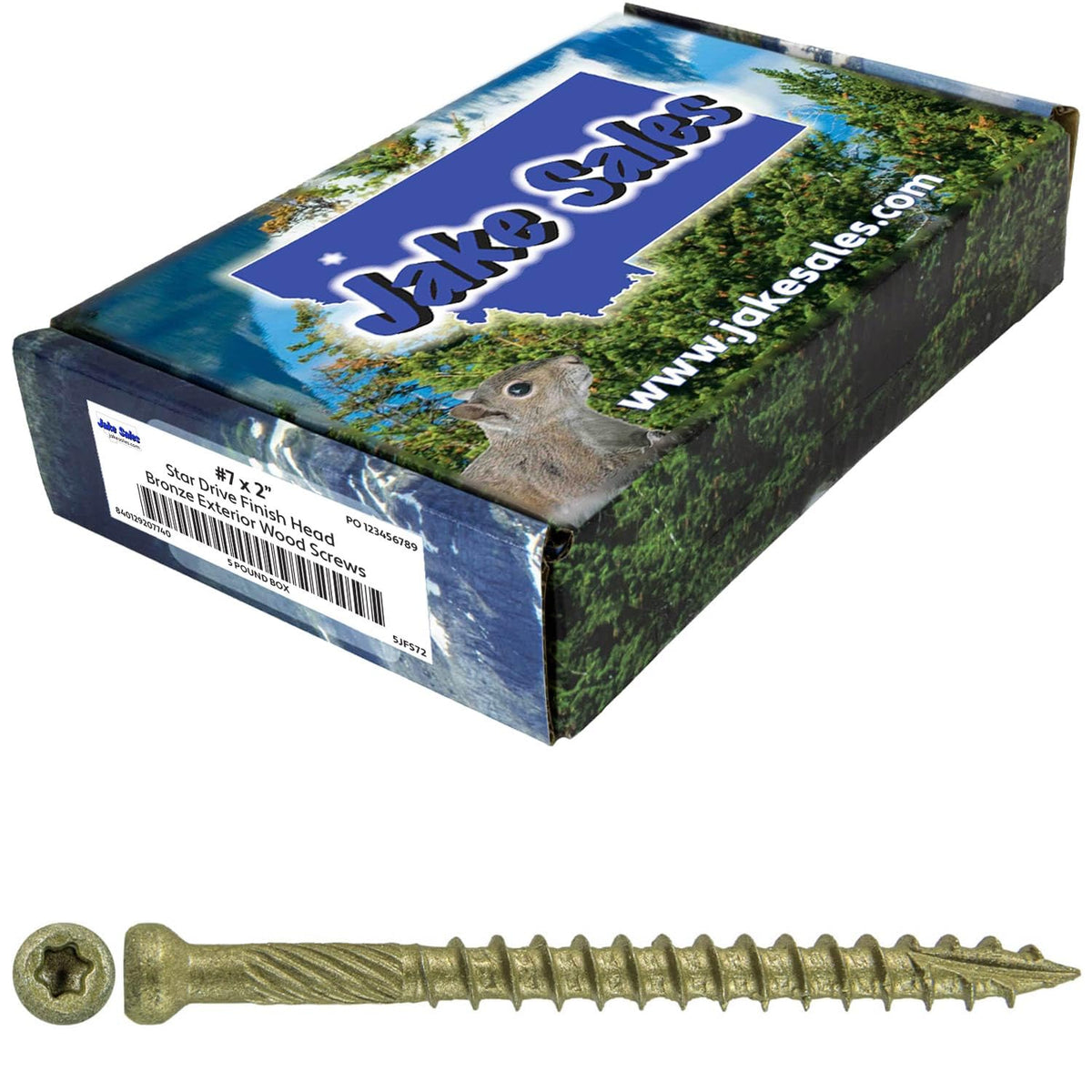 7 x 2 Bronze Coated Tiny Finish Head Multipurpose Wood Screw - Torx/Star - ACQ Compatible - 5 Pound CASE ~8415 Screws