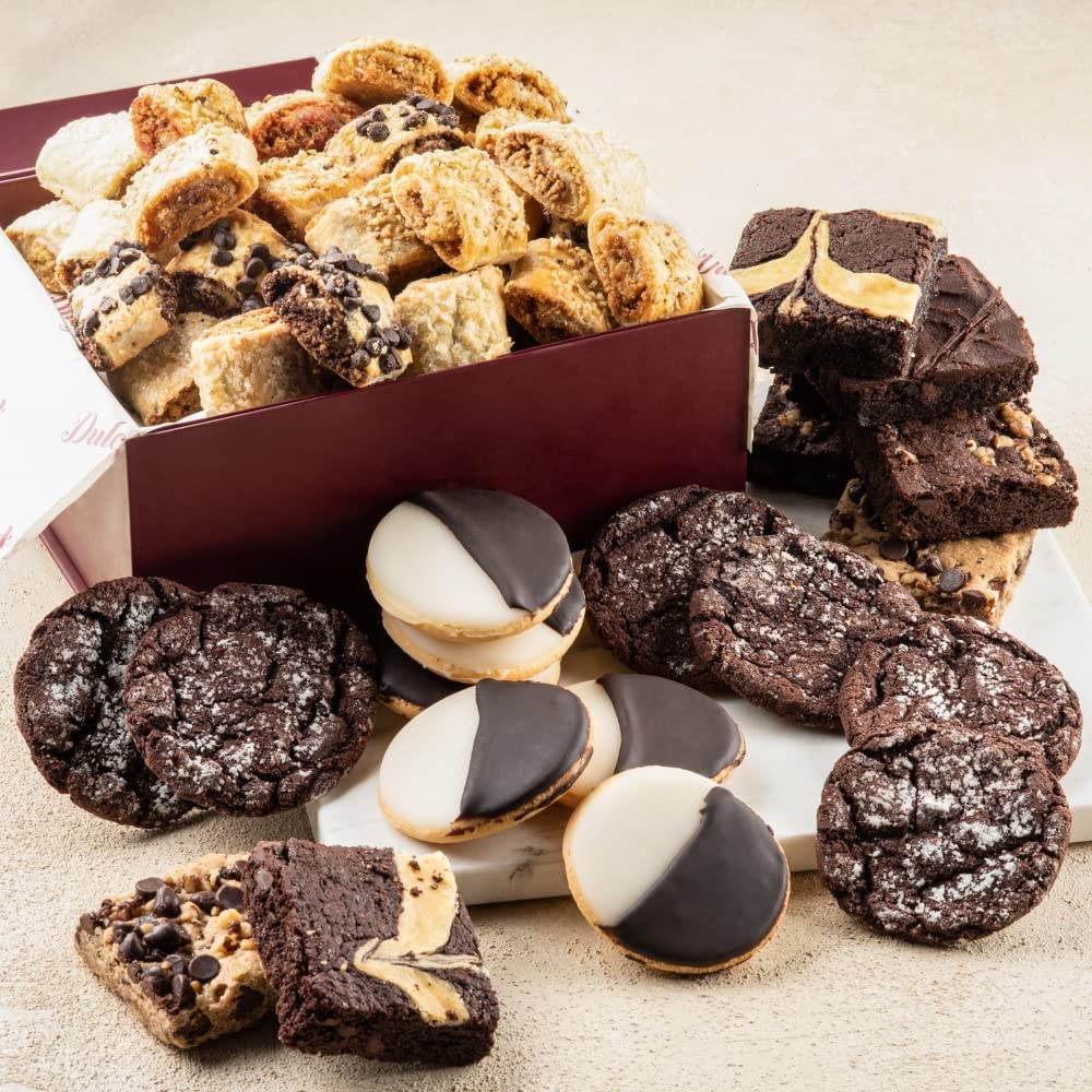 Dulcet Thank You & Congratulations Gift Basket – Gourmet Food Gift Basket with Fresh Brownies, Cookies & Pastries – Appreciation Gifts for Teachers, Students, Employees, Co-Workers, Friends & Family