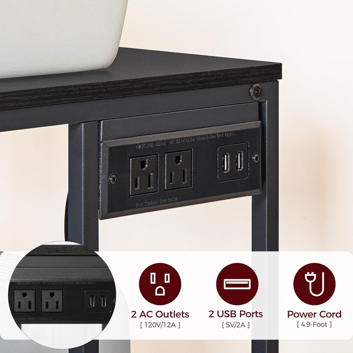 MAHANCRIS Printer Stand and File Cabinet Bundle, 3-Tier Industrial Printer Cart with Power Outlets and 2 USB Ports, Vertical Filing Cabinet with Wheels, PTHB78E01-FCBK5901