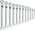 GEARWRENCH 12 Pc. 12 Pt. XL Locking Flex Head Ratcheting Combination Wrench Set, Metric - 85698
