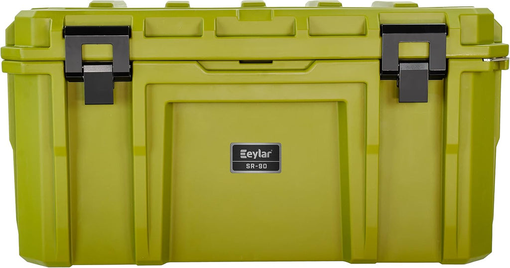 SR-90 Large Crossover Overland Cargo Case, Equipment Hard Case, Roto Molded, Stackable with Pad-Lock Hasp, Strap Mountable, TSA Standard, IPX4 Rated, 90 Liters (Green)