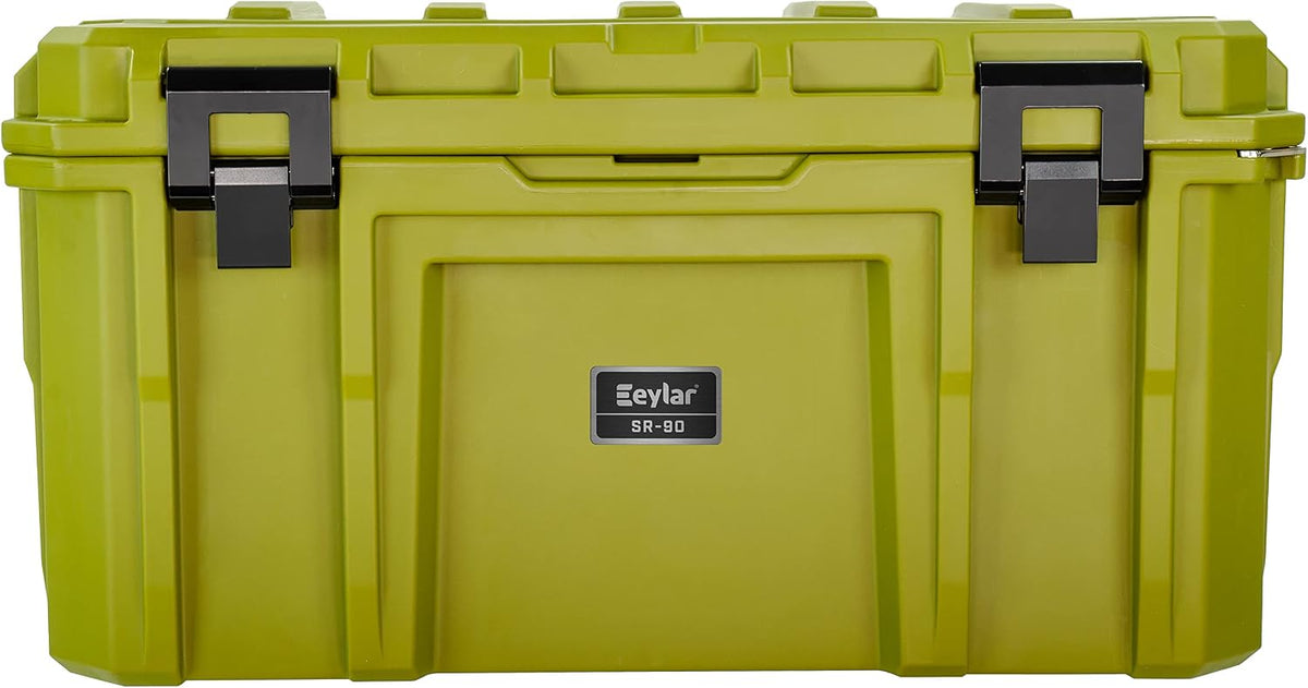 SR-90 Large Crossover Overland Cargo Case, Equipment Hard Case, Roto Molded, Stackable with Pad-Lock Hasp, Strap Mountable, TSA Standard, IPX4 Rated, 90 Liters (Green)