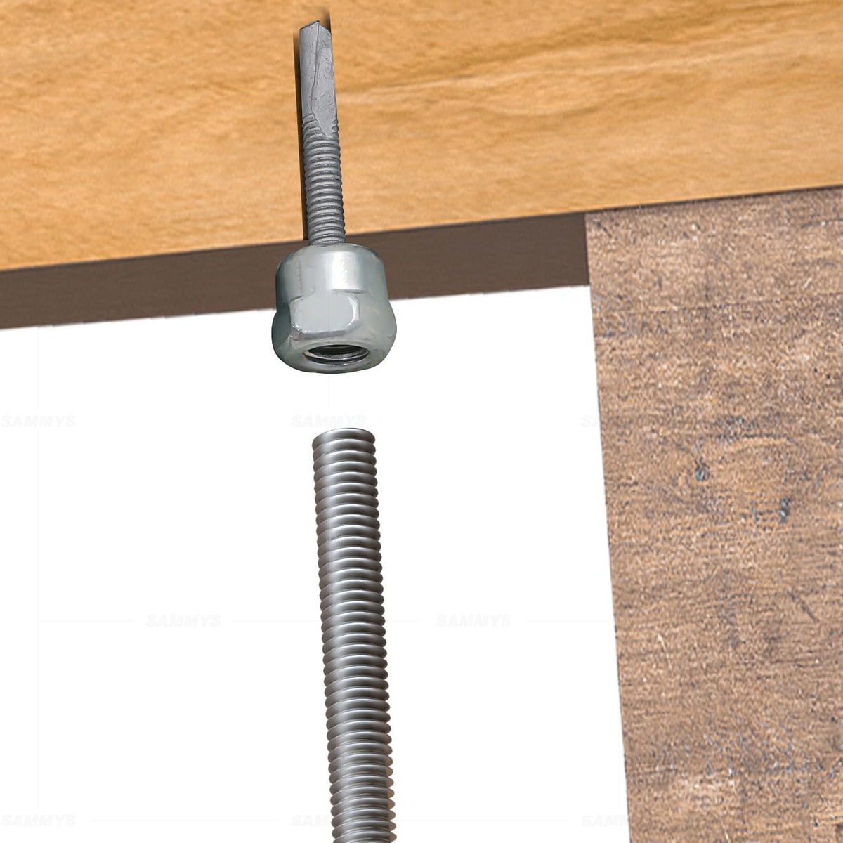 Everflow Sammys 8026957-75 DST 150 1/4 Inch Screw Vertical Threaded Rod Anchor Designed for Steel Structure, Steel with Electro-Zinc Finish,1/4-14 x 1-1/2 Inch Screw Length (pack of 75)