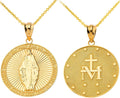 Certified 14k Gold Miraculous Medal Catholic Blessed Virgin Mary Sacred Pendant Necklace