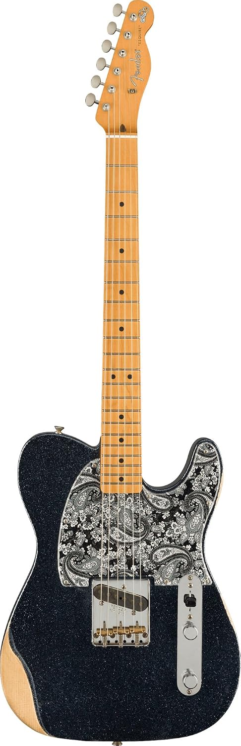 Fender Brad Paisley Esquire Telecaster - Black Sparkle Bundle with Gig Bag, Strap, Cable, and Guitar Cleaning Kit