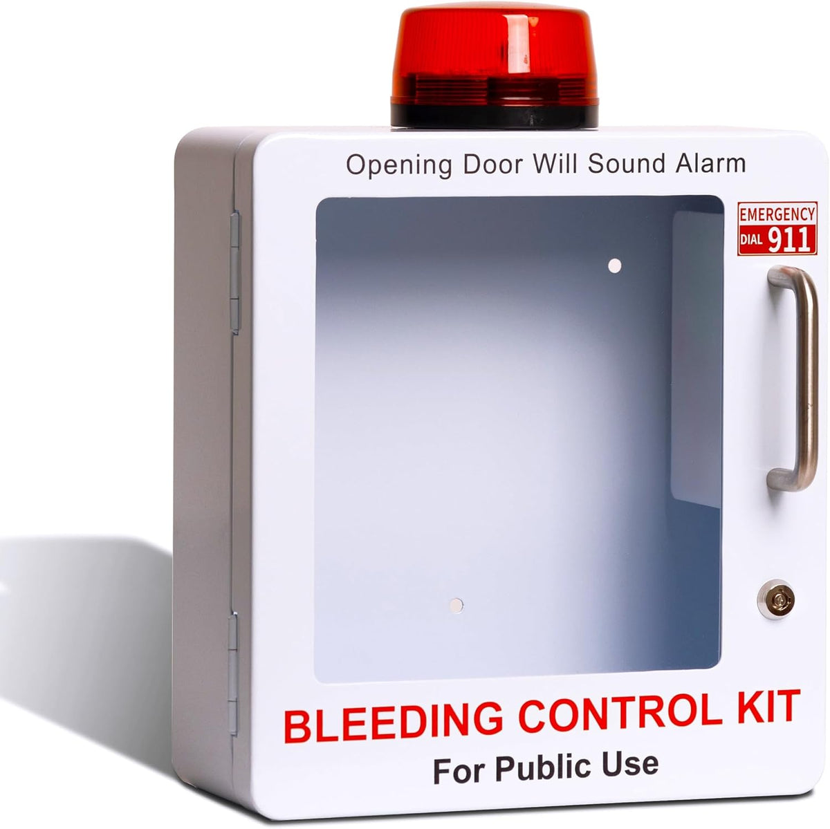 Bleeding Control Kit Emergency Wall Mount Cabinet | Fits Most Standard Bleeding Kits Including Stop the Bleed | Bleeding Kit not Included (White)