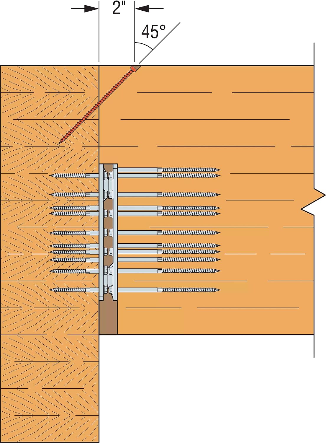 Simpson Strong-Tie SDWC15450B-KT Strong-Drive SDWC Truss Screw .155 in. x 4-1/2 in. T-30 6-Lobe E-Coat, Black (500-Qty)