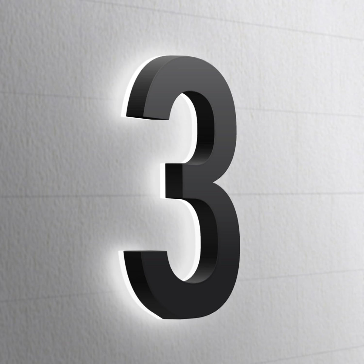 Backlit LED Illuminated House Numbers,Matte Black, Modern Address Signs Lighted Plaque For Outdoor Indoor, Weatherproof And Corrosion Resistant, Day & Night,20 Inch,3