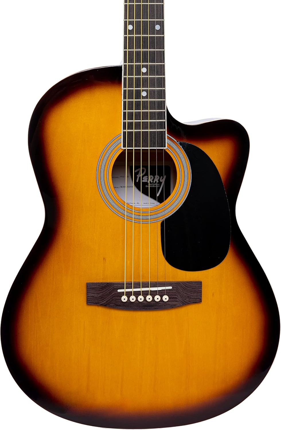 ChordBuddy 38' Perry Youth Cutaway Acoustic Guitar Combo Beginner Set with Tobacco Burst Guitar and Chord Learning System