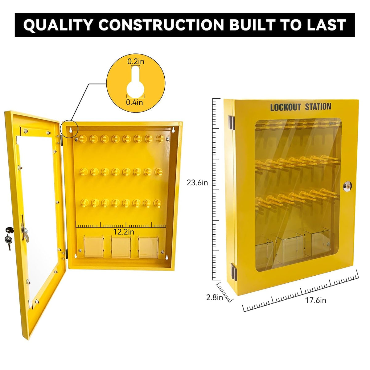 BULANGD Lockout Tagout Station Loto Kit 138 Pieces Steel Lockout Hasp Safety Padlocks Nylon Cable Tie Safety Tags Tools for Industrial