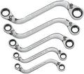 GEARWRENCH 5 Pc. 12 Pt. Reversible S-Shape Double Box Ratcheting Wrench Set, Metric - 85299