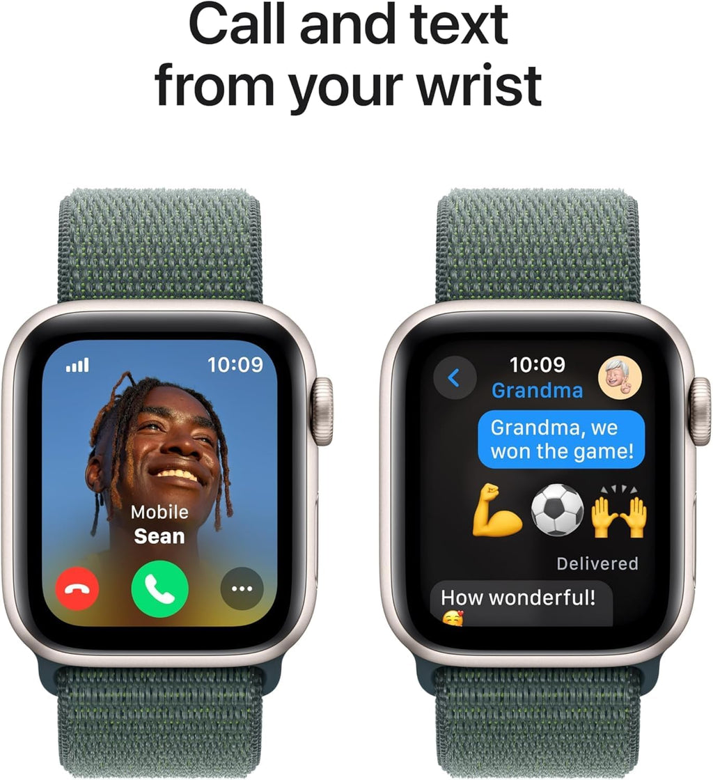 Apple Watch SE 2nd Gen (GPS, 40mm) - Starlight Case with Lake Green Sport Loop Band (Renewed)