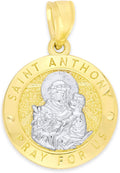Saint Anthony MedalPendant, Solid 14k Gold Catholic Jewelry Charm