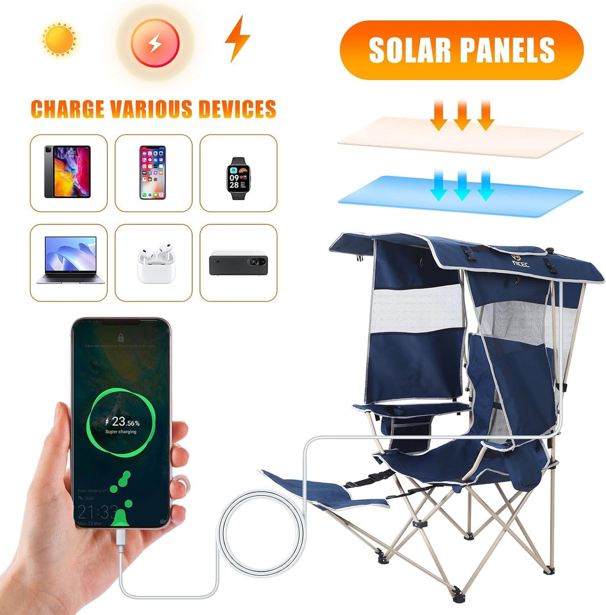 Collapsible Wagons Carts Foldable, Foldable Wagons, Wagon with Canopy, Wagon Carts with Solar Panel Canopy + Chair with Shade, Chair with Canopy, Sports Chairs, Folding Chairs for Outside with Canopy
