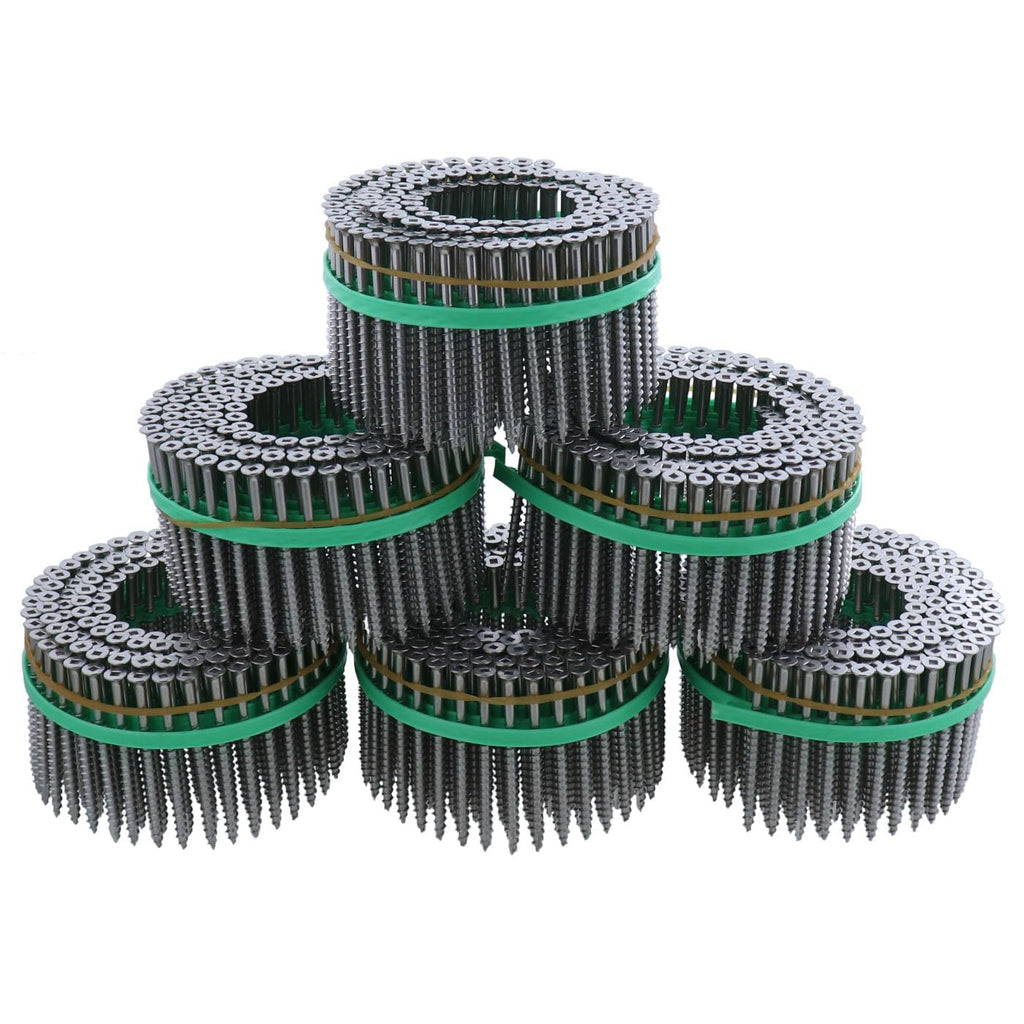Muro #10 x 3 Twinfast Coarse Thread Bugle Head #2 Square Drive Sharp Point Screw Tip, Stainless Steel (Type 316) Coating- Coil 900 pc for Wood to Wood
