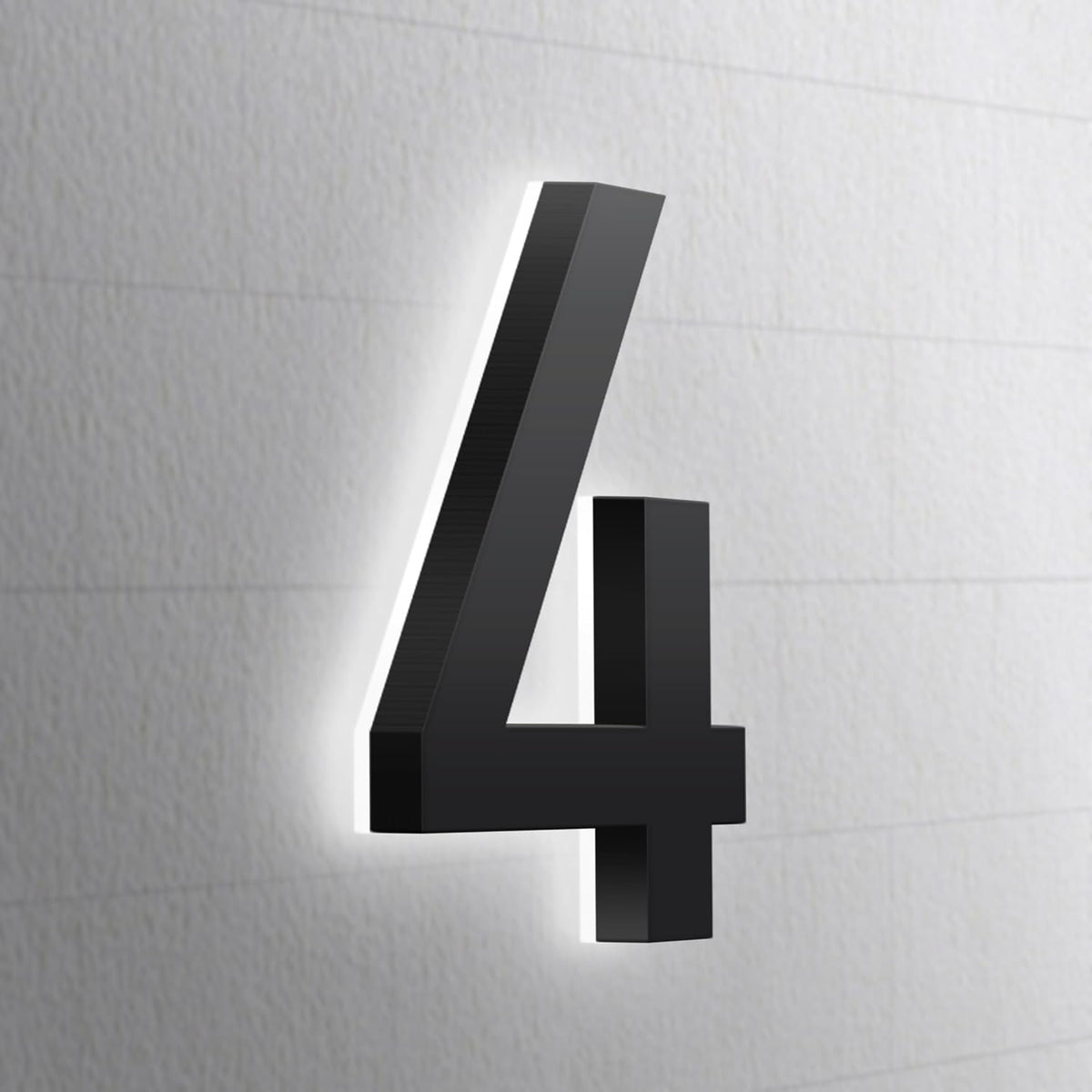 Backlit LED Illuminated House Numbers,Matte Black, Modern Address Signs Lighted Plaque For Outdoor Indoor, Weatherproof And Corrosion Resistant, Day & Night,20 Inch,4