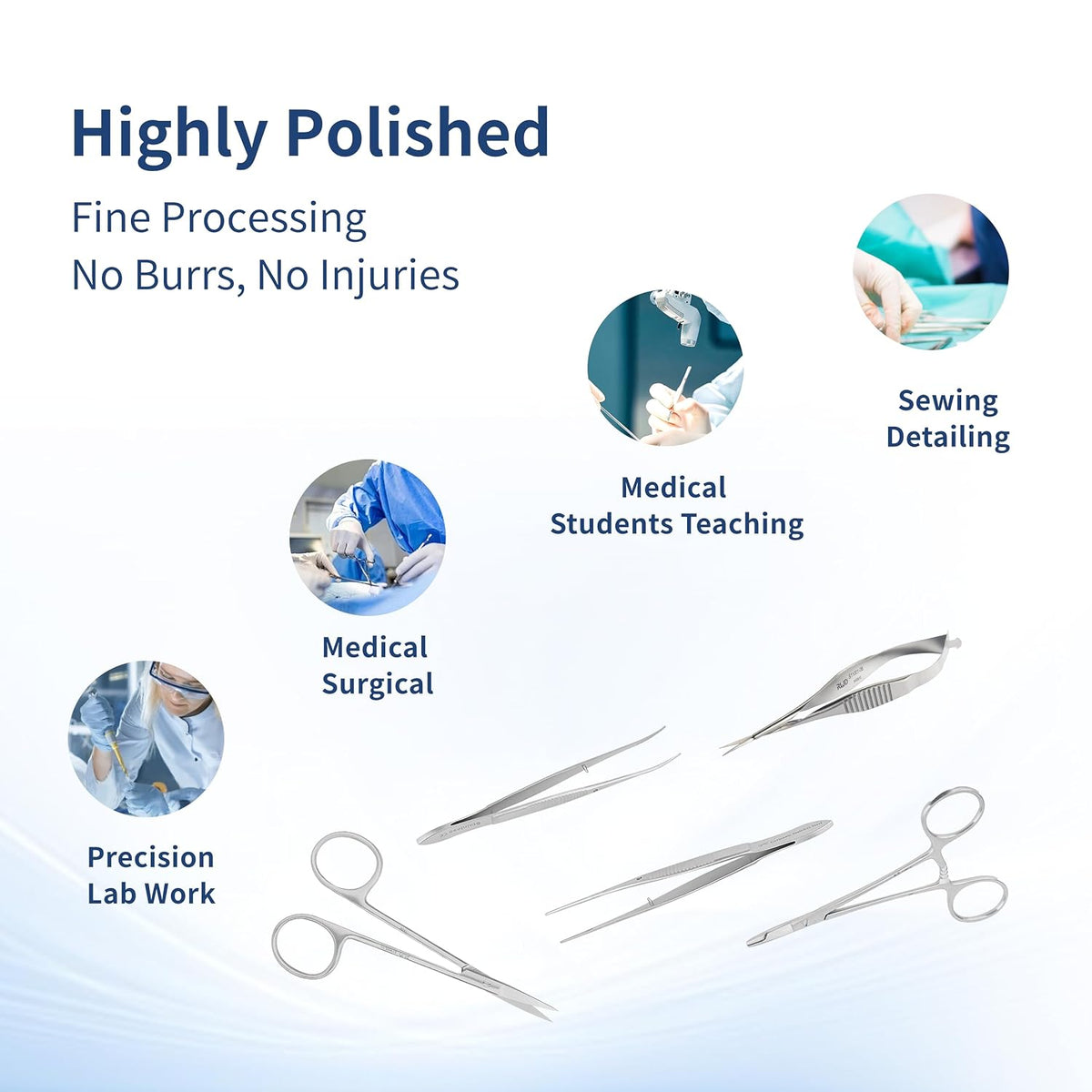 RWD Premium Surgical Dissection Kit - 5 PCS Stainless Steel Instruments for Medical, Anatomy, Biology and Veterinary Students, Faculty with Sterilization Trays (SP0010-L)