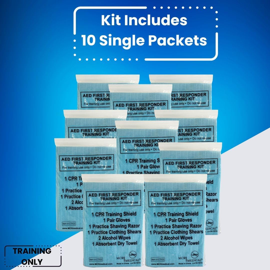 MCR Medical Prestan AED Plus Series, Replacement Pads, & Pack of 10 of CTK3