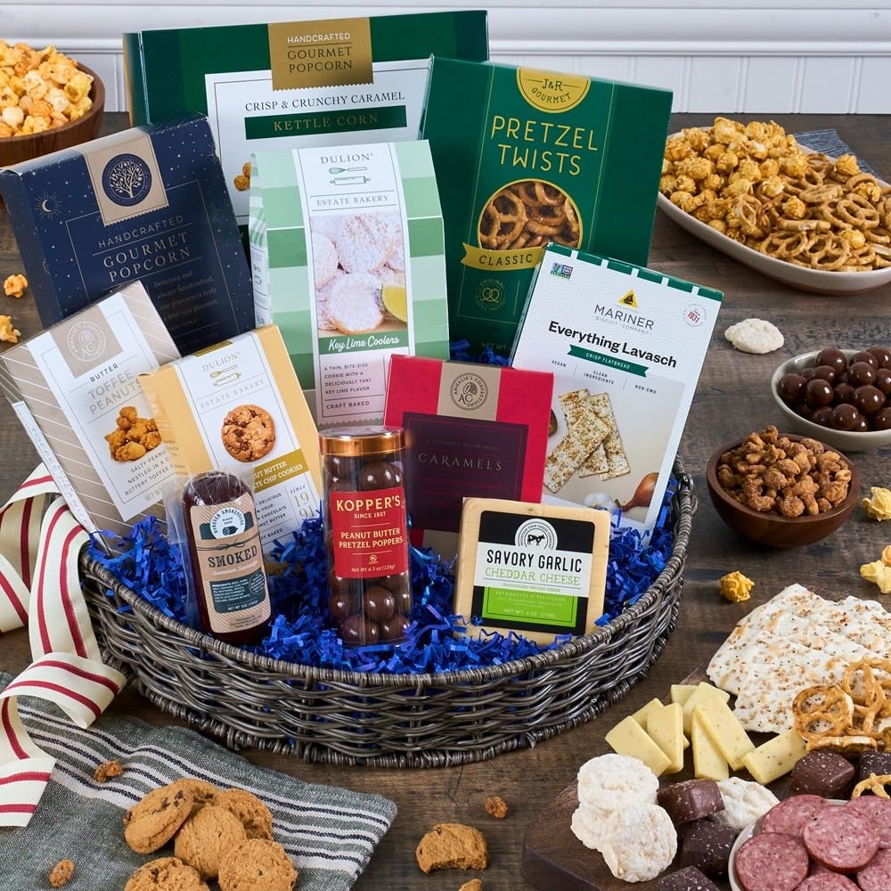 Snack & Chocolate Gift Basket Deluxe - Gourmet Food Gift by GourmetGiftBaskets.com