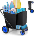 KEDSUM 11.3 Cu.Ft. 400LBS Upgrade Huge Beach Wagon with Big Wheels for Sand, 12' All-Terrain Rubber Wheels Beach Cart, Collapsible Wagon for Sand for Camping, Outdoor, Shopping, One-Click Foldable
