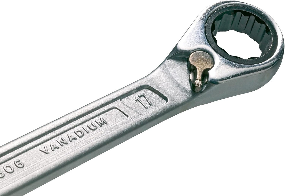 HAZET 606/5 Ring Ratchet Wrench Set, Set of 5, Reversible 0.3-0.7 inches (8-19 mm)