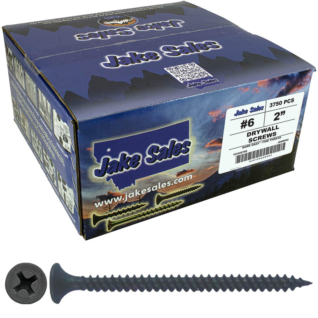 Gray Phosphate Drywall Screws: #6 x 2 FINE Thread Drywall, Gypsum Board, Sheetrock, Plasterboard Screws. Use for Low Cost, All Purpose Wood Screws (20 POUNDS - 3,500 Approx. Screw Count)