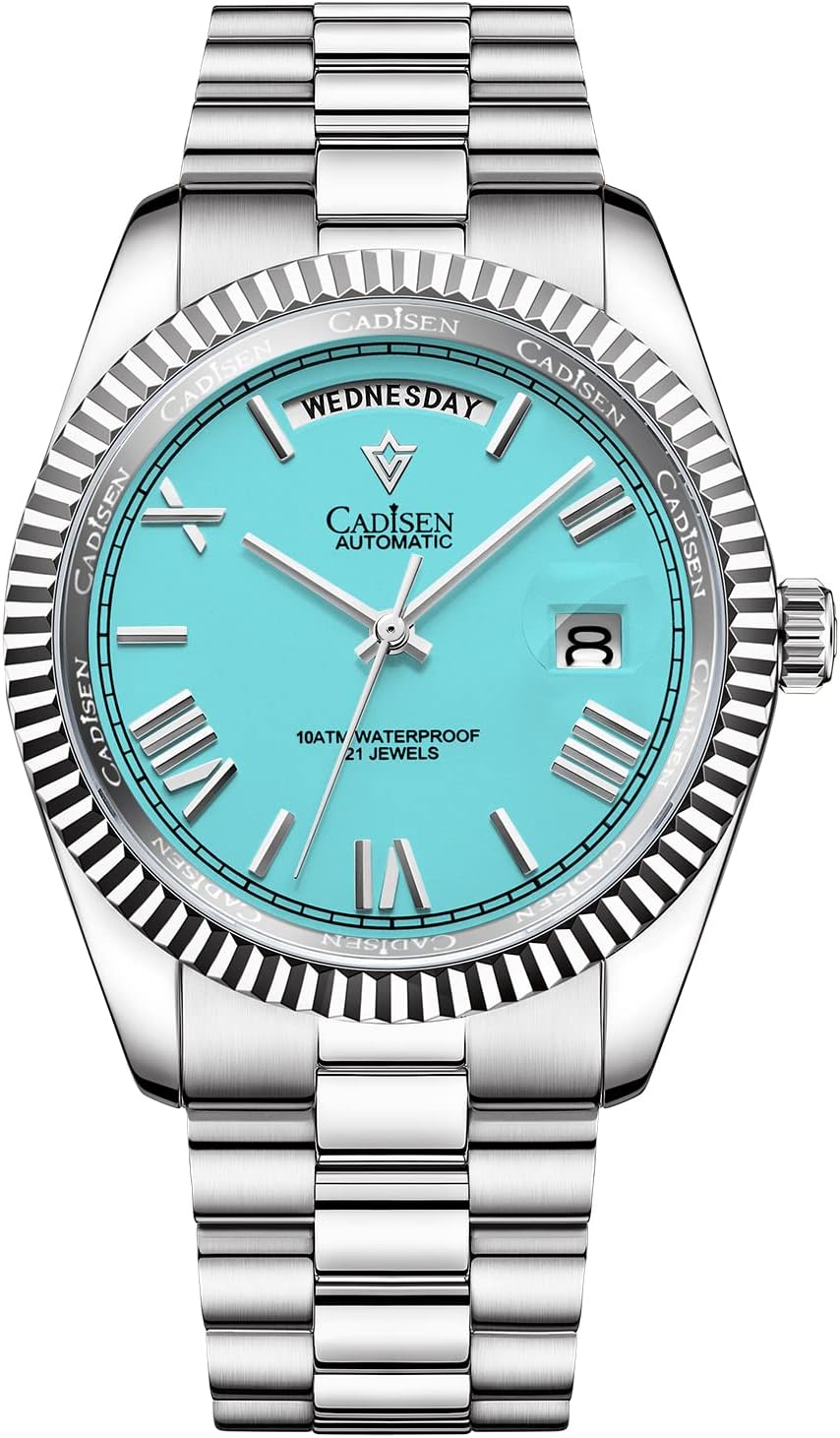 CADISEN Men's Automatic MIYOTA 8285 Mechanical Watch Casual Watches for Men Waterproof Sapphire