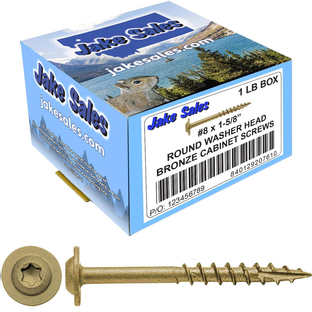 8 x 1-5/8' Bronze Star Multipurpose Exterior Coated - Torx/Star Drive - Modified Truss Head Cabinet Wood Screws - CASE Qty 42 Boxes 6,720 Screws