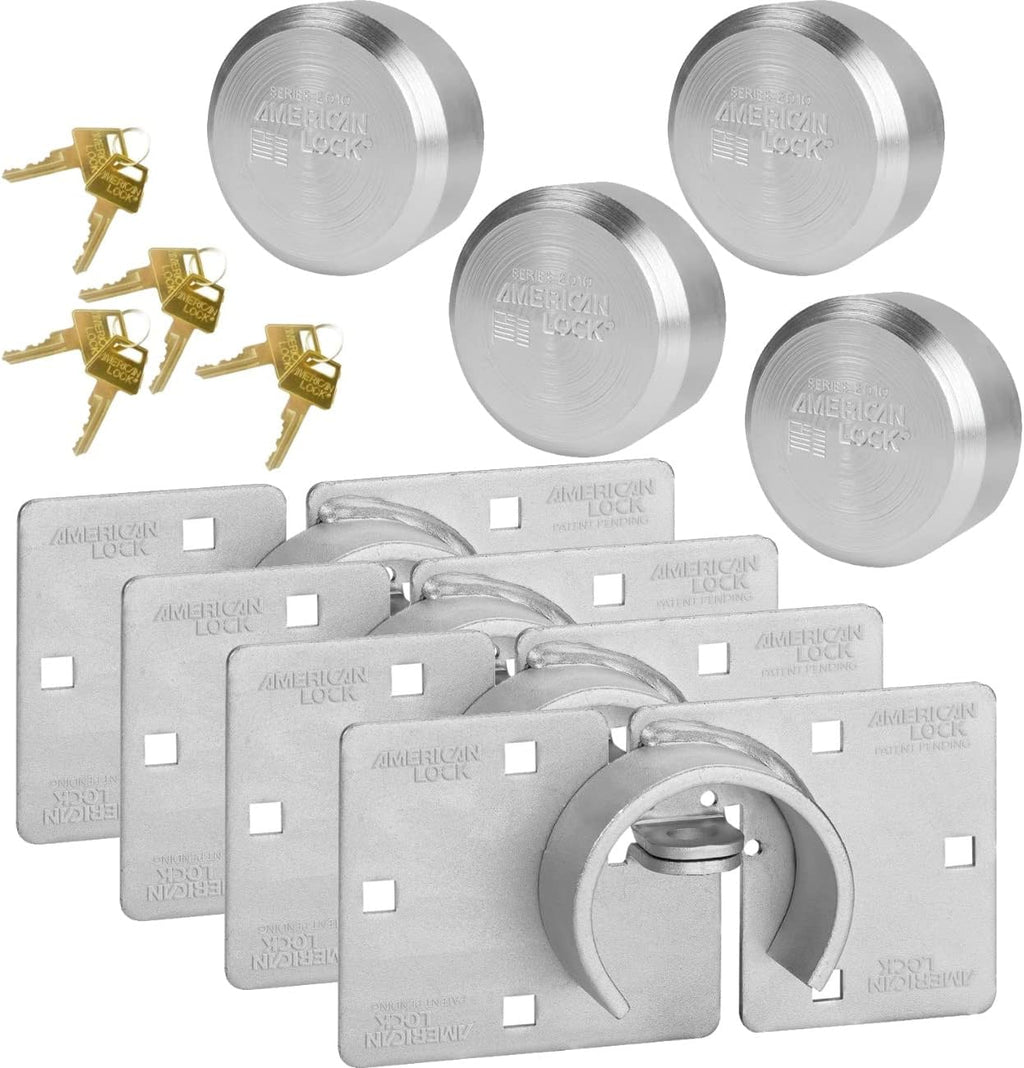 American/Master Lock (4) Hidden Shackle and Hasp Combo A801 - A2010KA-4