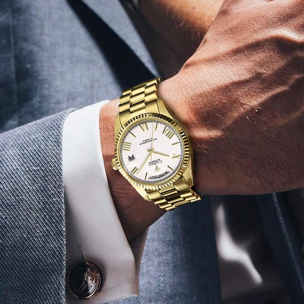 CADISEN Men's Automatic MIYOTA 8285 Mechanical Watch Casual Watches for Men Waterproof Sapphire