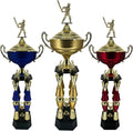 Express Medals Various Sport Giant 54 Inch Tall 19 Inch Wide 4 Post Column Gold Red or Blue Trophy Cup Award Includes Attached Plate with up to 5 Lines of Your Custom Engraved Text. Weighs 11 lbs.