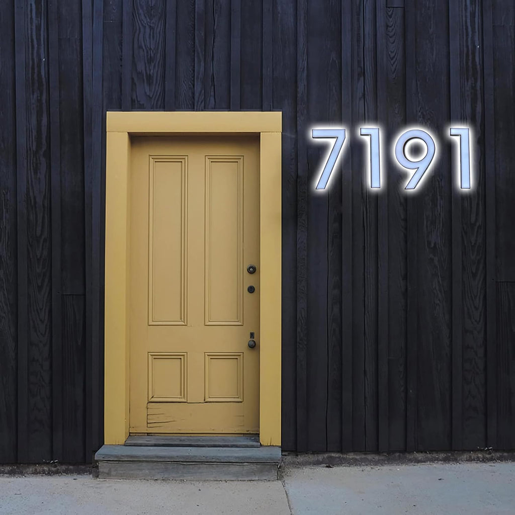 Backlit Illuminated LED House Numbers, Stainless Steel Hand-Polished For House Address Signs, Double Side Lighted Up House Numbers For Outside Modern,18 Inch/450mm,G