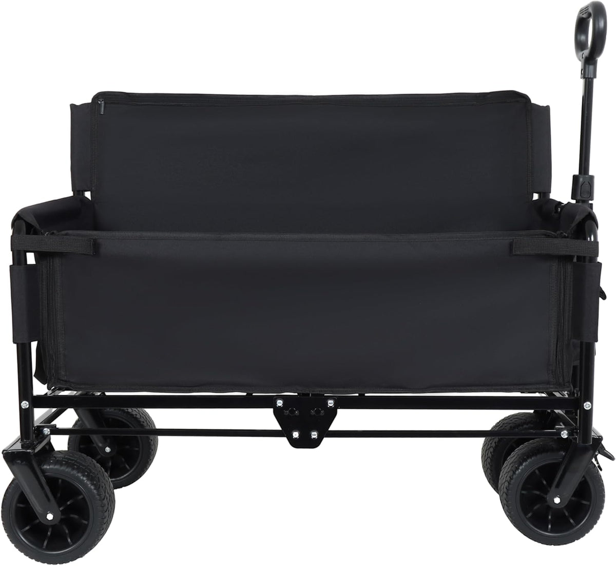 CIATRE 3-in-1 Heavy-Duty Convertible Folding Wagon Cart with Bench Seat & Storage – 500lb Capacity, 180L All-Terrain Wagon for Camping, Beach, Sports, & Garden – 360° Swivel Wheels (Black)