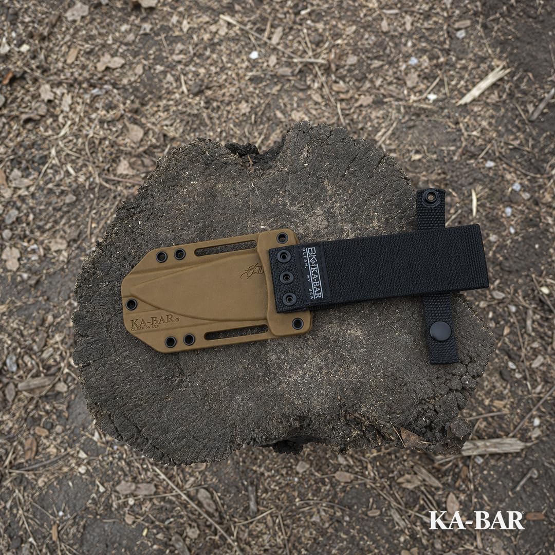KA-BAR BK18 Becker Harpoon Fixed Blade Knife 4.562' Drop Point 1095 Cro-Van Flat Dark Earth Blade Ultramid Handle Flat Dark Earth