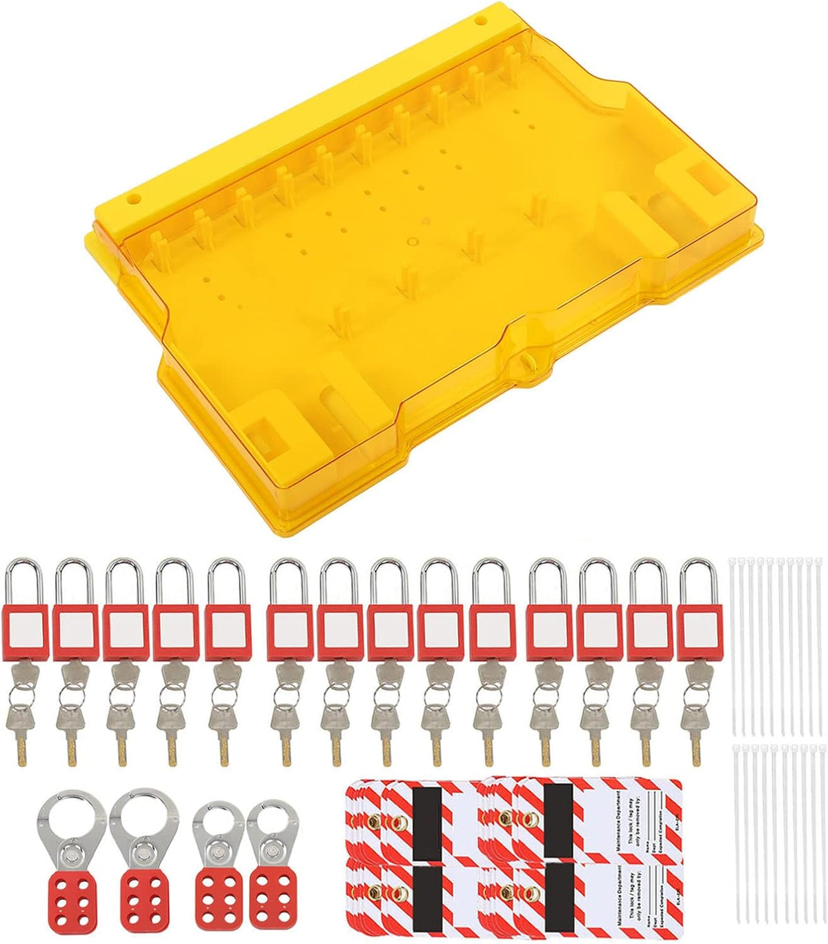 Semme Lockout Tagout Station Complete Kit with Padlocks Keys Hasps and Hangtags Secure Visual Management for Factory