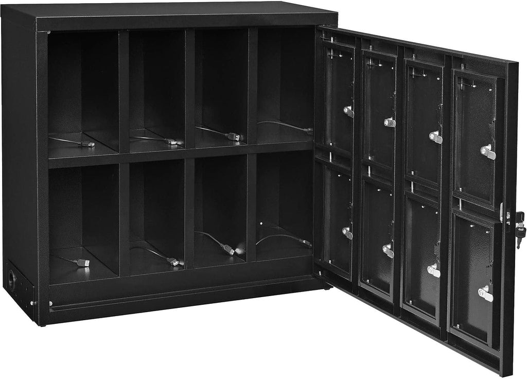 Global Industrial 8 Door Tablet & Cell Phone Charging Locker, Keyed Lock & Hasp and Master Door Open