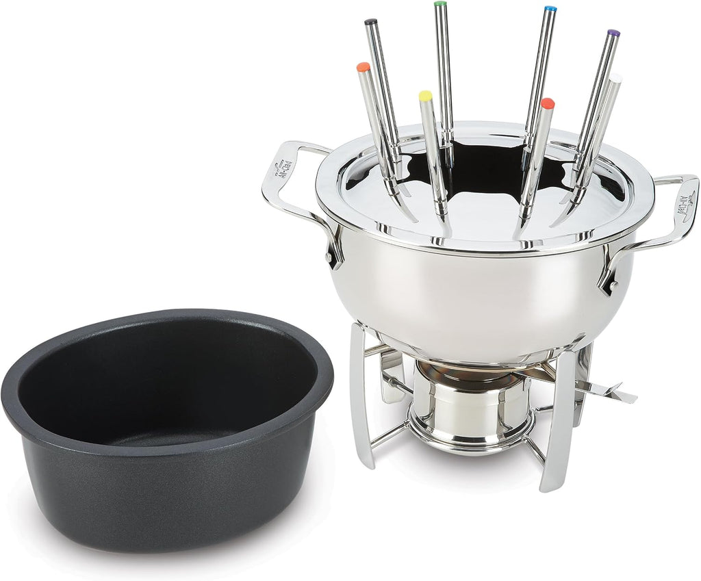 All-Clad Specialty Stainless Steel Fondue Set 12 Piece Pots and Pans, Cookware Silver
