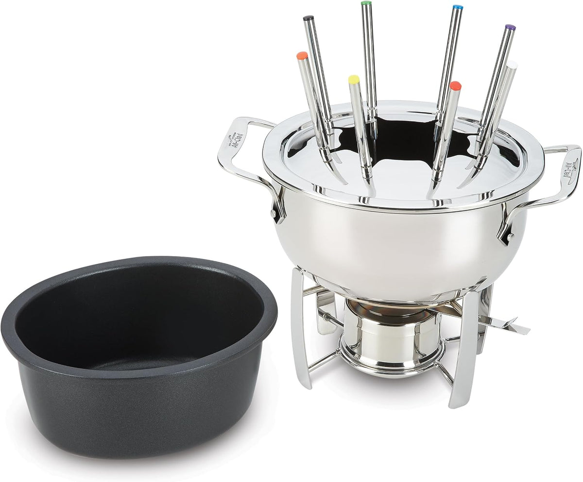 All-Clad Specialty Stainless Steel Fondue Set 12 Piece Pots and Pans, Cookware Silver