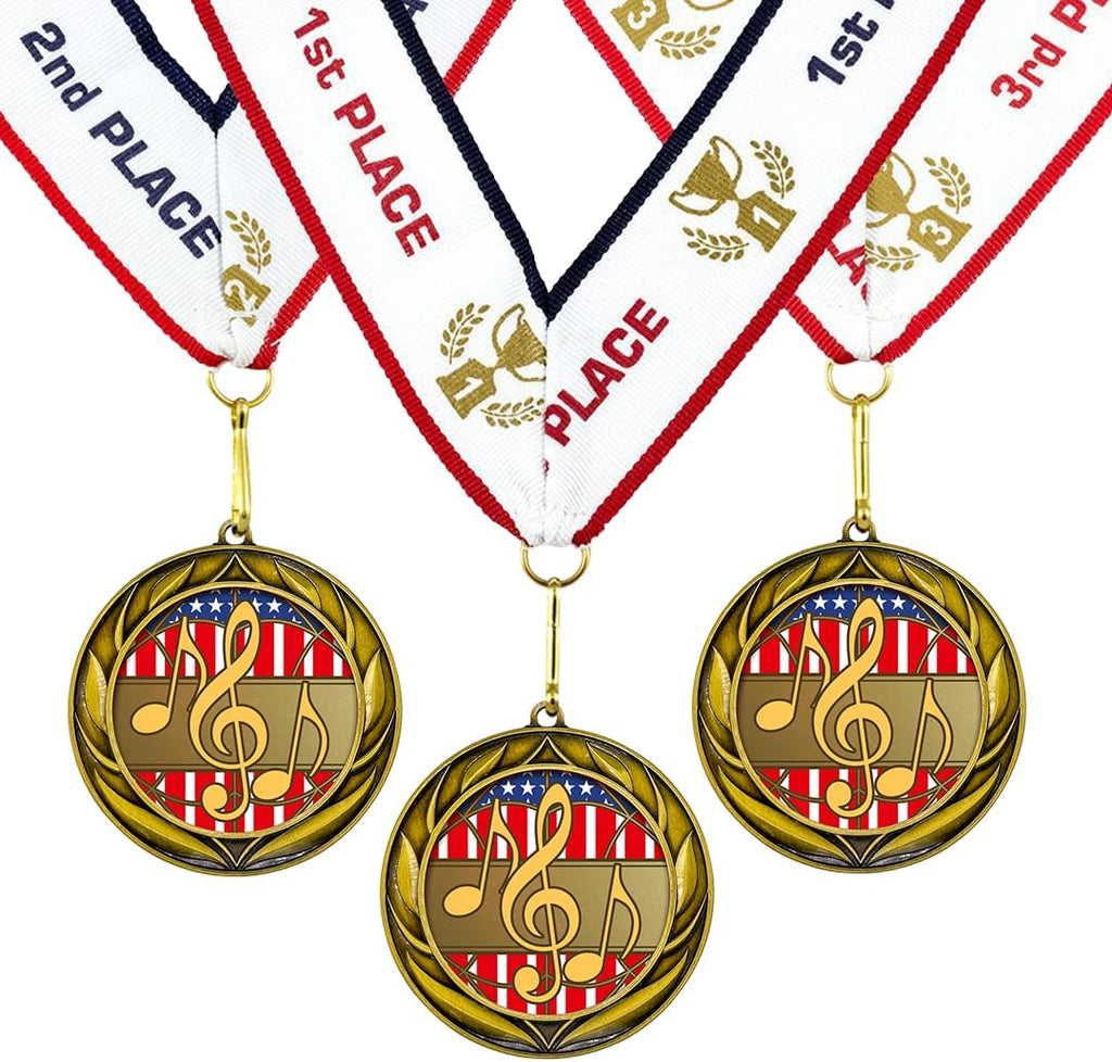 All Quality Music Wreath Design Medal - 1st, 2nd, 3rd Place
