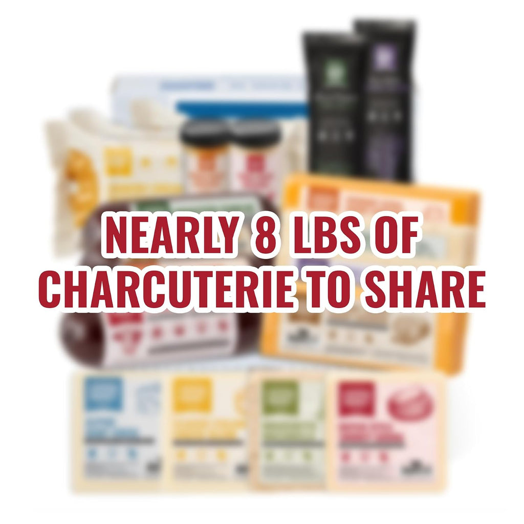 Farmers Market Charcuterie Gift Basket – Gourmet Meat & Cheese Gift Box with Summer Sausage, Wisconsin Cheese, Salami, Crackers & Mustard – Shelf Stable, Keto Friendly Food Gift for Father's Day, Holidays and Entertaining