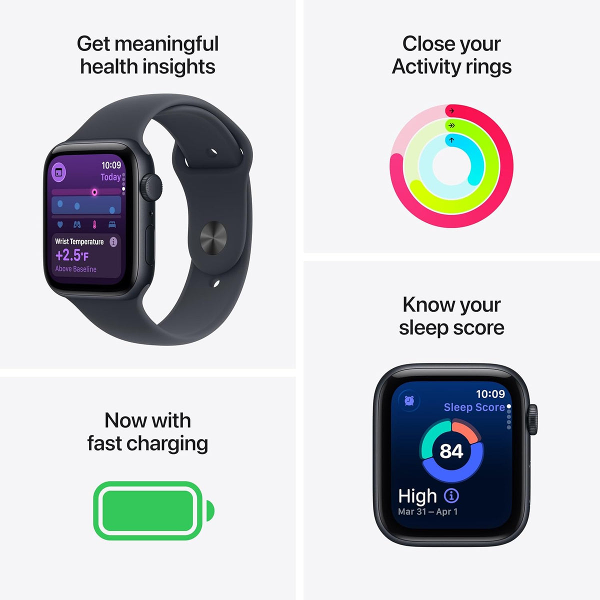 Apple Watch SE 3 40mm GPS Midnight Aluminum Case with Midnight Sport Band - S/M
