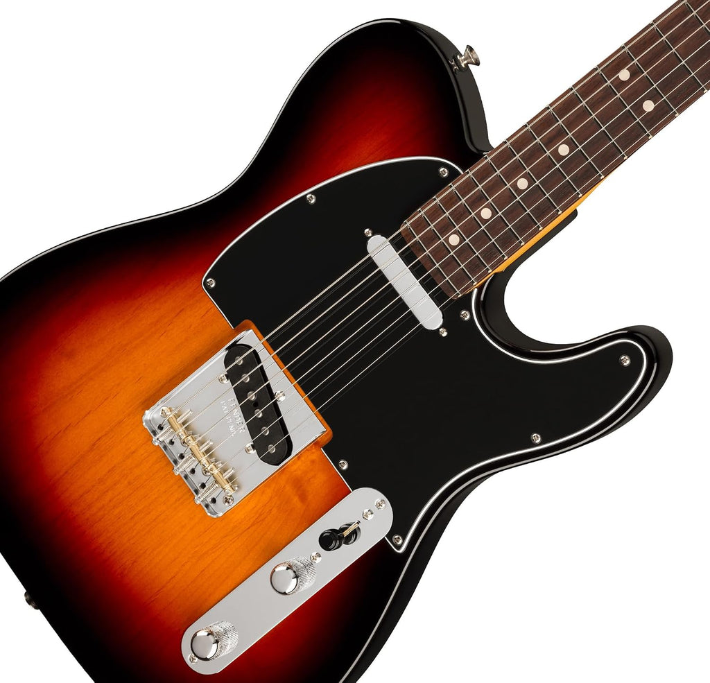 Fender American Professional Classic Telecaster - 3-Color Sunburst Bundle with Gig Bag, Strap, Cable, and Guitar Cleaning Kit