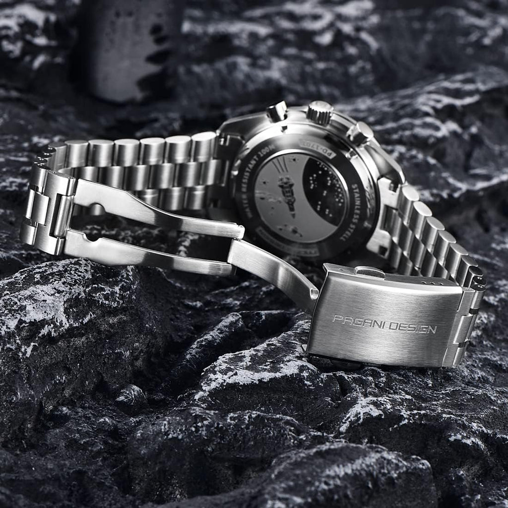 Pagani Design 1701 V3 Men's Chronograph Quartz Dial 40mm VK63 Movement Stainless Steel Mirror Sapphire Watch 100 Meter Water Resistant Sport Watch